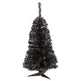3’ Black Artificial Christmas Tree with 50 LED Lights and 118 Bendable Branches-Christmas Tree-Parc Decor