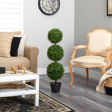 3’ Boxwood Triple Ball Topiary Artificial Tree (Indoor/Outdoor)-Tree-Parc Decor