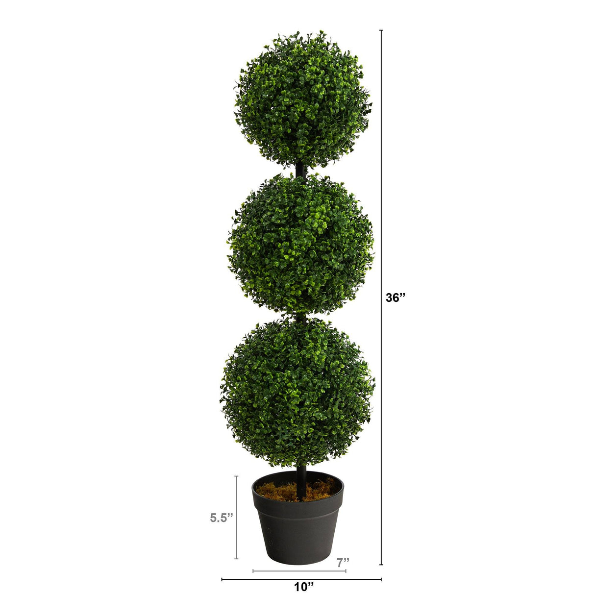 3’ Boxwood Triple Ball Topiary Artificial Tree (Indoor/Outdoor)-Tree-Parc Decor