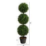 3’ Boxwood Triple Ball Topiary Artificial Tree (Indoor/Outdoor)-Tree-Parc Decor