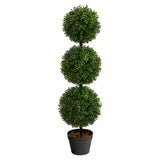 3’ Boxwood Triple Ball Topiary Artificial Tree (Indoor/Outdoor)-Tree-Parc Decor