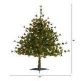 3’ Colorado Mountain Pine Artificial Christmas Tree with 50 Lights. 171 Branches and Pine Cones-Christmas Tree-Parc Decor
