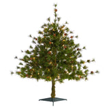 3’ Colorado Mountain Pine Artificial Christmas Tree with 50 Lights. 171 Branches and Pine Cones-Christmas Tree-Parc Decor