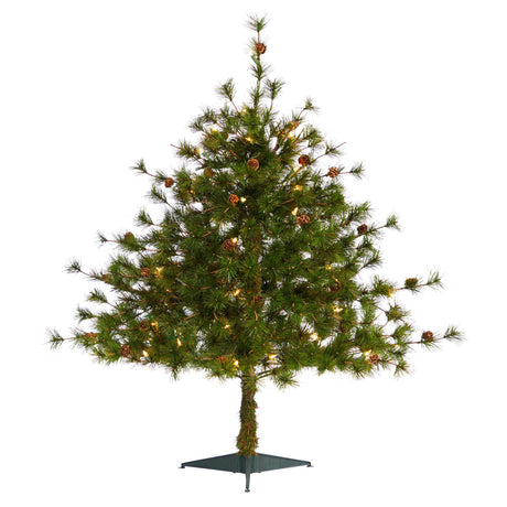 3’ Colorado Mountain Pine Artificial Christmas Tree with 50 Lights. 171 Branches and Pine Cones-Christmas Tree-Parc Decor