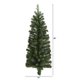 3' Flat Back Wall Hanging Artificial Christmas Tree with 35 Clear LED Lights-Christmas Tree-Parc Decor