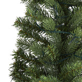 3' Flat Back Wall Hanging Artificial Christmas Tree with 35 Clear LED Lights-Christmas Tree-Parc Decor