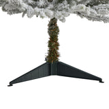 3’ Flocked Fraser Fir Artificial Christmas Tree with 200 Warm White Lights and 481 Bendable Branches-Christmas Tree-Parc Decor