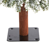 3’ Flocked Grand Alpine Artificial Christmas Tree with 50 Lights and 193 Branches on Natural Trunk-Christmas Tree-Parc Decor