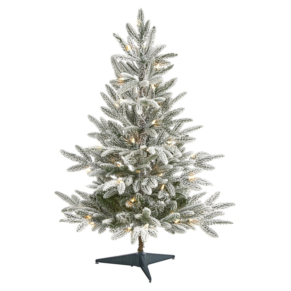 3’ Flocked Manchester Spruce Artificial Christmas Tree with 50 Lights and 133 Bendable Branches-Christmas Tree-Parc Decor