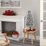 3’ Flocked Pencil Artificial Christmas Tree with 50 Clear Lights and 132 Bendable Branches-Christmas Tree-Parc Decor