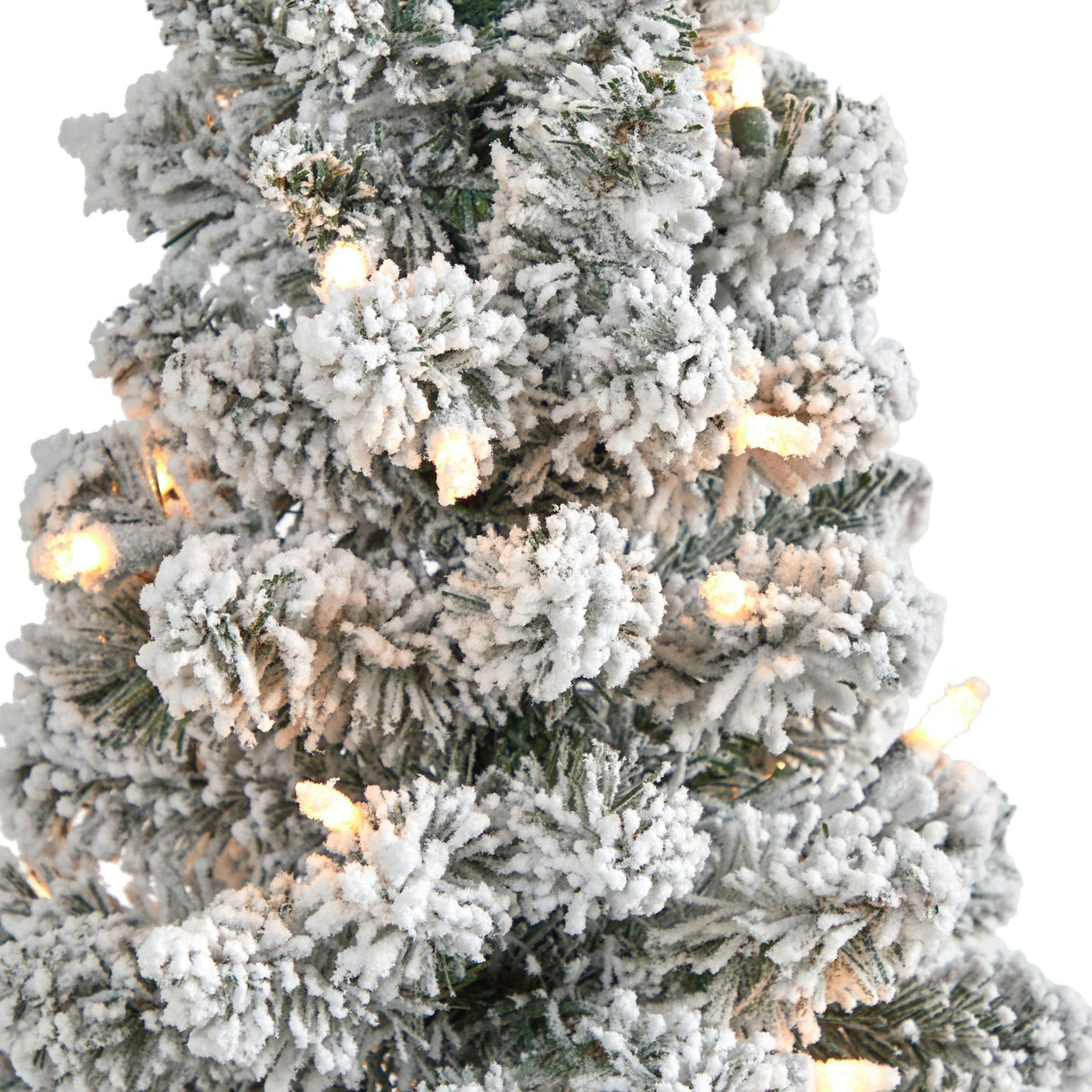 3’ Flocked Pencil Artificial Christmas Tree with 50 Clear Lights and 132 Bendable Branches-Christmas Tree-Parc Decor