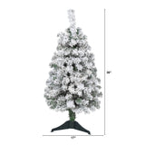 3' Flocked Rock Springs Spruce Artificial Christmas Tree-Christmas Tree-Parc Decor