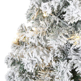 3' Flocked Rock Springs Spruce Artificial Christmas Tree with 50 Clear LED Lights-Christmas Tree-Parc Decor