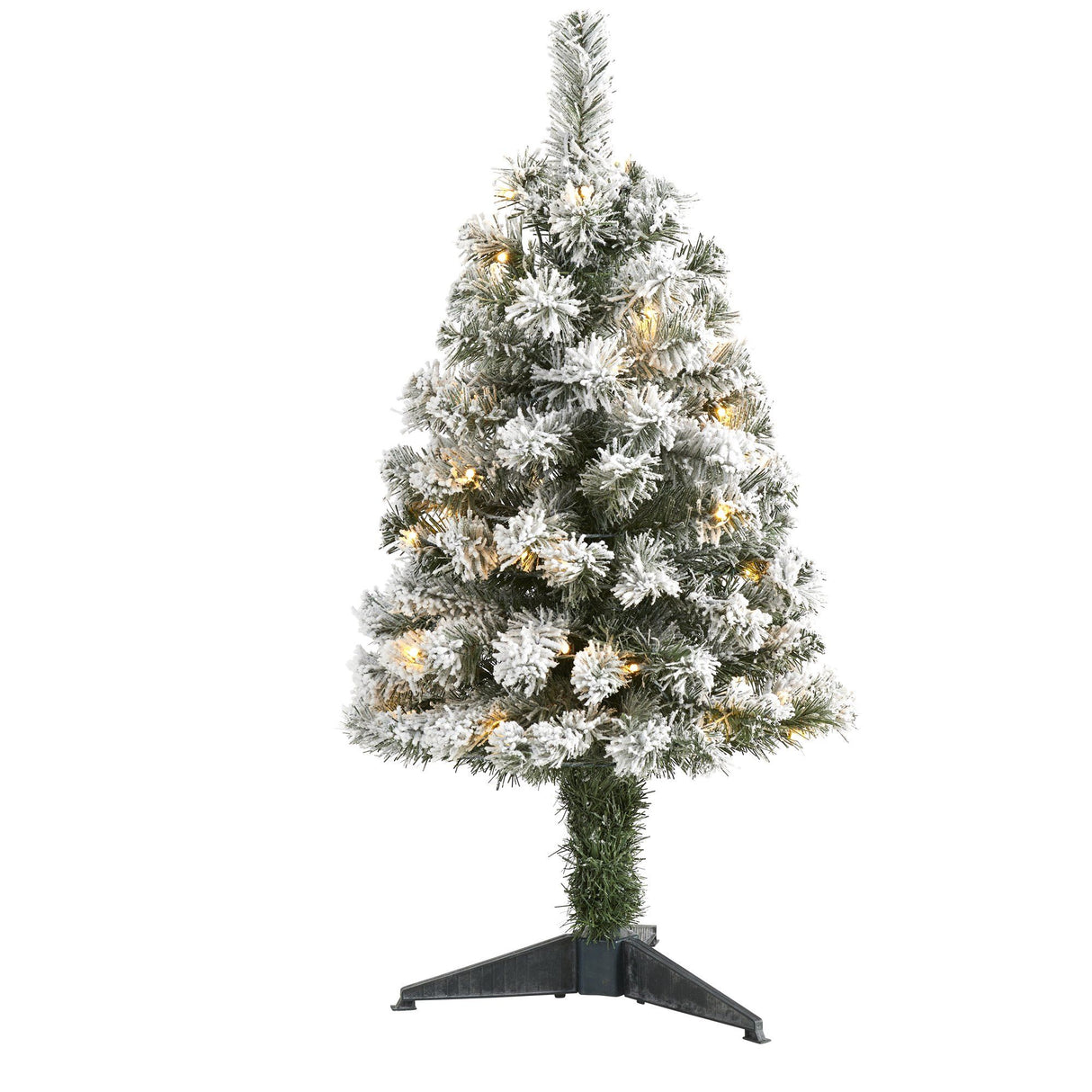 3' Flocked West Virginia Fir Artificial Christmas Tree with 50 Clear LED Lights-Christmas Tree-Parc Decor