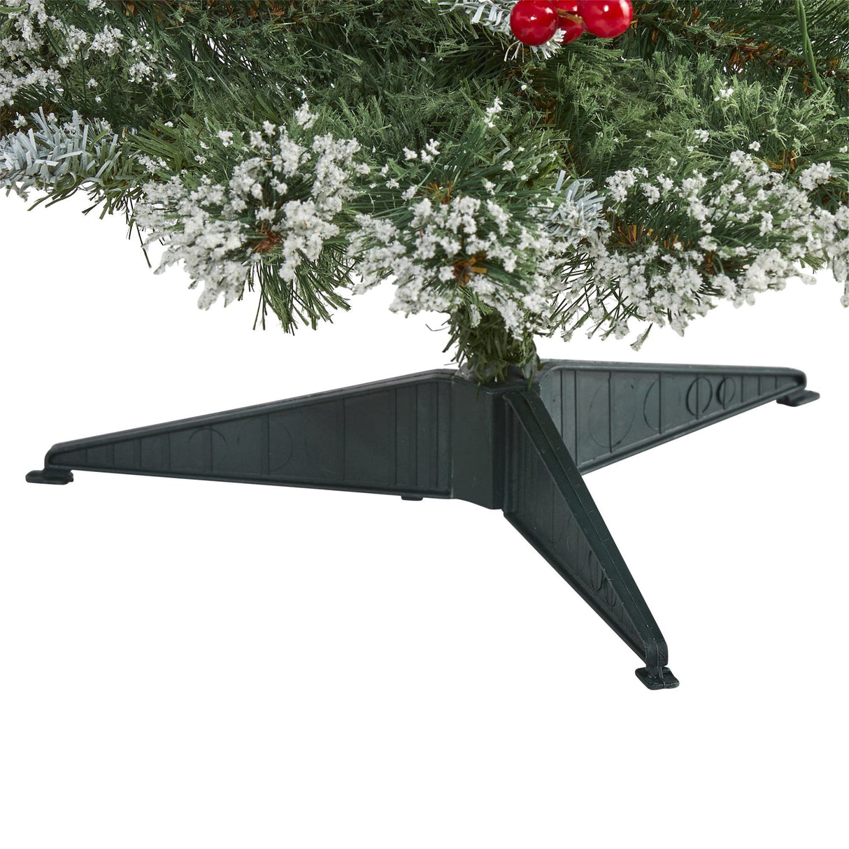 3’ Frosted Swiss Pine Artificial Christmas Tree with 50 Clear LED Lights and Berries-Christmas Tree-Parc Decor