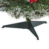 3’ Frosted Swiss Pine Artificial Christmas Tree with 50 Clear LED Lights and Berries-Christmas Tree-Parc Decor