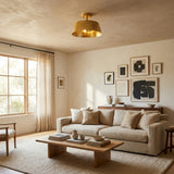 3-Light Golden Semi Flush Mount Lighting