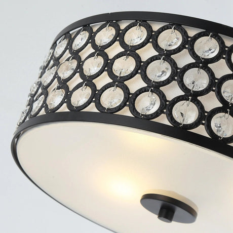 3-Light Modern LED Flush Mount Light with Crystal