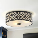 3-Light Modern LED Flush Mount Light with Crystal