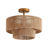 3-Light Traditional Farmhouse Wabi-Sabi Flush Mount Light
