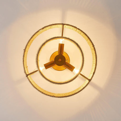 3-Light Traditional Farmhouse Wabi-Sabi Flush Mount Light