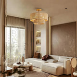 3-Light Traditional Farmhouse Wabi-Sabi Flush Mount Light