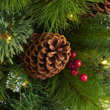 3’ Montana Mixed Pine Artificial Christmas Tree with Pine Cones, Berries and 50 Clear LED Lights-Christmas Tree-Parc Decor