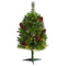3’ Montana Mixed Pine Artificial Christmas Tree with Pine Cones, Berries and 50 Clear LED Lights-Christmas Tree-Parc Decor