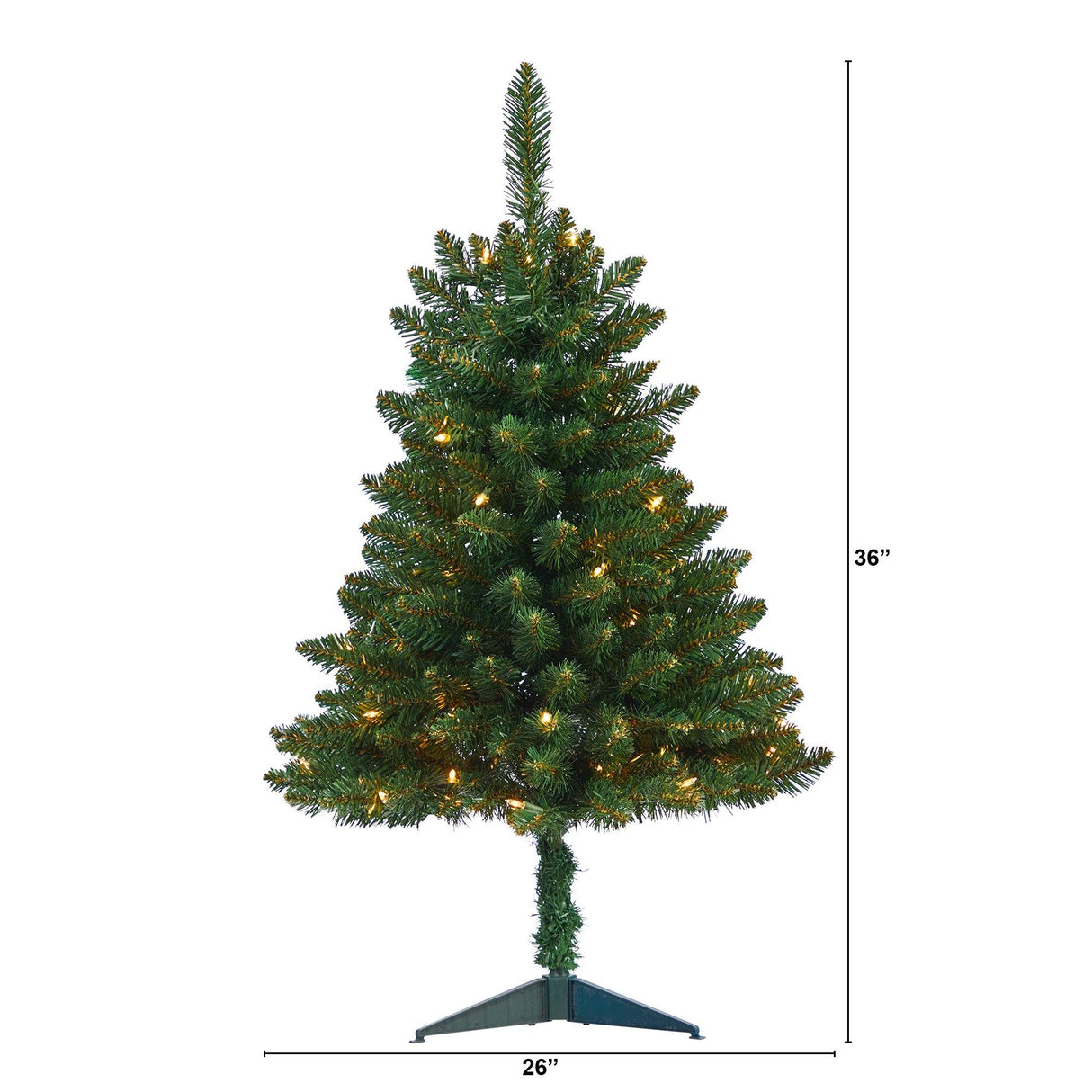 3’ Northern Rocky Spruce Artificial Christmas Tree with 50 Clear Lights and 154 Bendable Branches-Christmas Tree-Parc Decor