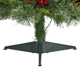 3’ Norway Mixed Pine Artificial Christmas Tree with 50 Clear LED Lights, Pine Cones and Berries-Christmas Tree-Parc Decor