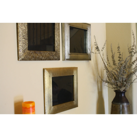 3 Piece Brass Clad Wood Picture Frame Set-Decor-Parc Decor