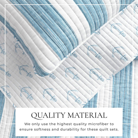 3-Piece Coastal Quilt - Casco Bay Collection-Quilts & Comforters-Parc Decor