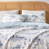 3-Piece Coastal Toile Quilt Set - Cape Elizabeth Collection-Parc Decor