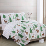 3-Piece Holiday Quilt - Holly Collection-Quilts-Parc Decor