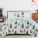 3-Piece Holiday Quilt - Holly Collection-Quilts-Parc Decor