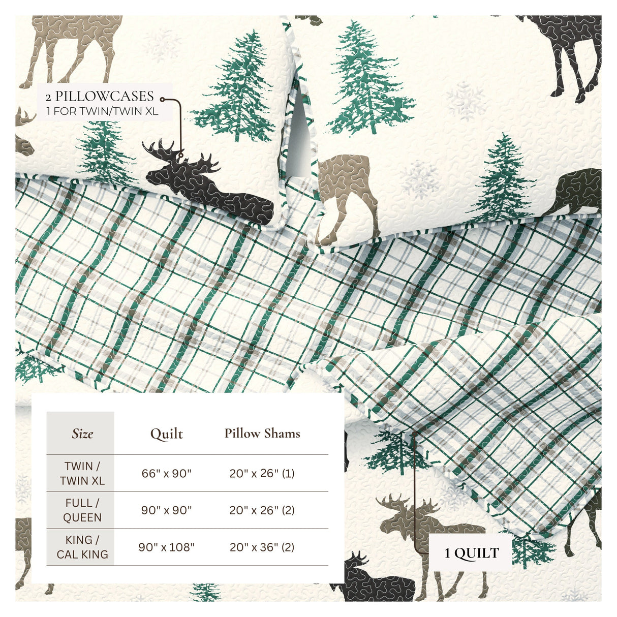 3-Piece Lodge Quilt - Wilderness Collection-Quilts & Comforters-Parc Decor