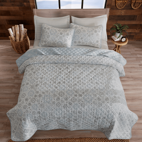 3 Piece Snowflake Quilt - Nova Collection-Quilts-Parc Decor