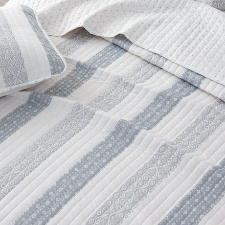 3-Piece Stripe Quilt - Adele Collection-Parc Decor