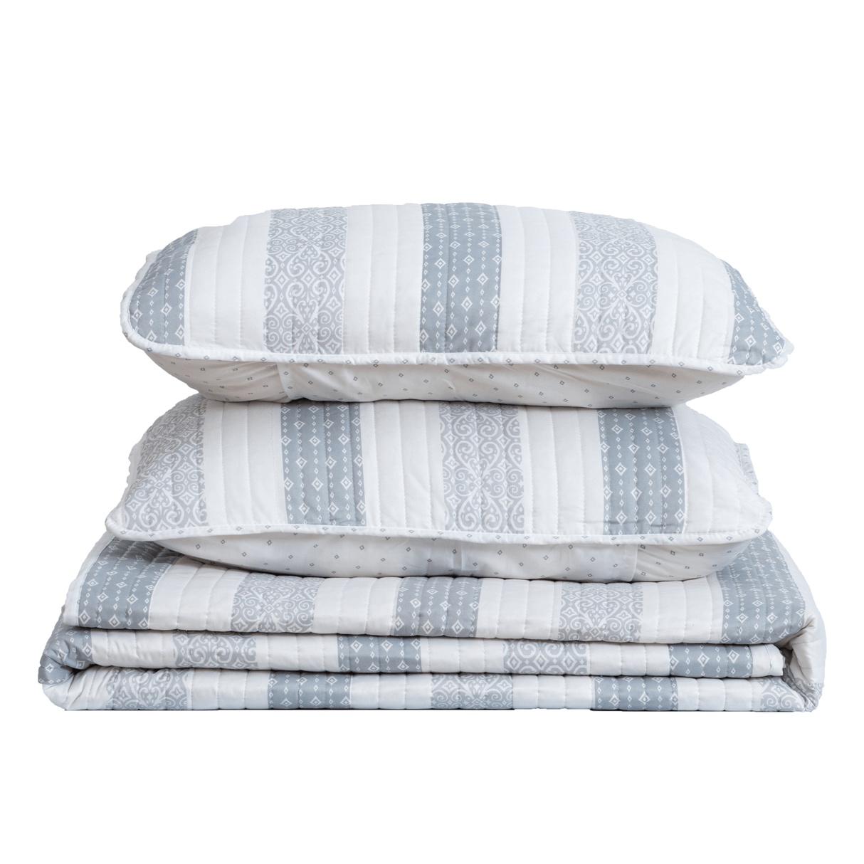 3-Piece Stripe Quilt - Adele Collection-Parc Decor