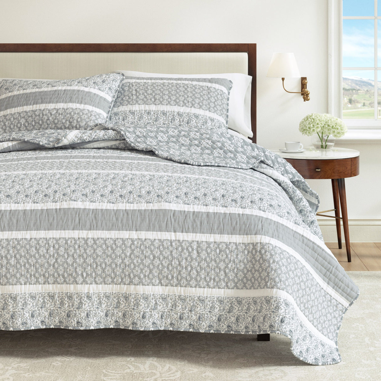 3-Piece Stripe Quilt - Kadi Collection-Quilts & Comforters-Parc Decor