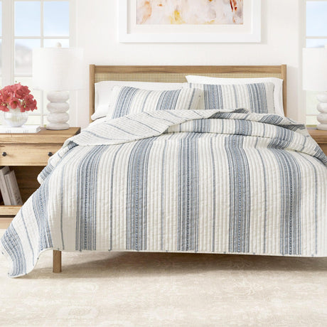 3-Piece Stripe Quilt - Wesley Collection-Quilts & Comforters-Parc Decor