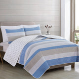 3 Piece Striped Quilt Set - Bryce Collection-Quilts-Parc Decor