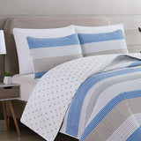 3 Piece Striped Quilt Set - Bryce Collection-Quilts-Parc Decor