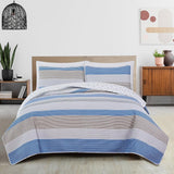 3 Piece Striped Quilt Set - Bryce Collection-Quilts-Parc Decor