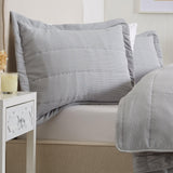 3 Piece Textured Striped Quilt Set - Ellie Collection-Quilts & Comforters-Parc Decor