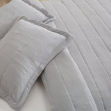 3 Piece Textured Striped Quilt Set - Ellie Collection-Quilts & Comforters-Parc Decor