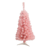 3’ Pink Artificial Christmas Tree with 50 LED Lights and 118 Bendable Branches-Christmas Tree-Parc Decor