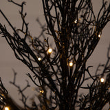 3’ Pre-Lit Halloween Black Twig Artificial Fall Tree in Burlap Planter with 42 Warm White LED Lights-Tree-Parc Decor