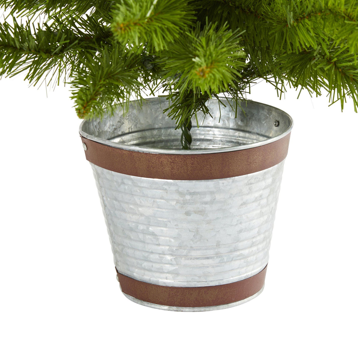 3’ Providence Pine Artificial Christmas Tree in Metal Pot with 50 Warm White Lights and 114 Bendable Branches-Christmas Tree-Parc Decor