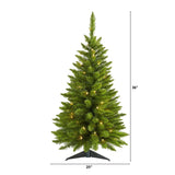 3’ Providence Pine Artificial Christmas Tree with 50 Warm White Lights and 143 Bendable Branches-Christmas Tree-Parc Decor